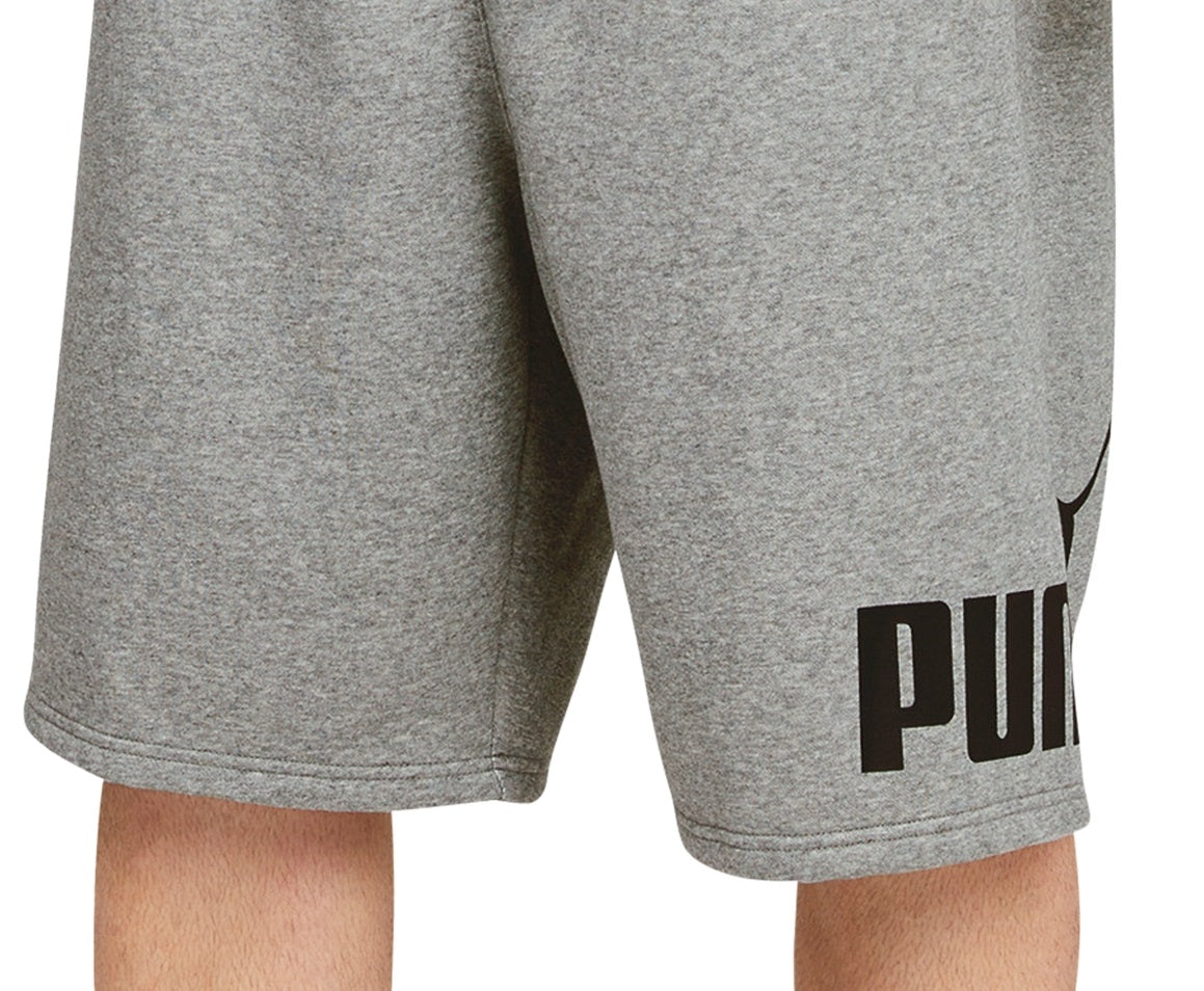 Puma Men's Big Logo Fleece Shorts Gray Size 15.5