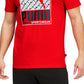 Puma Men's Crosswise Box Logo T-Shirt Red Size Large