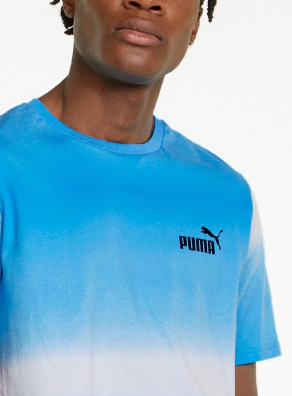 Puma Men's Fading Tie Dye T-Shirt Blue Size Medium