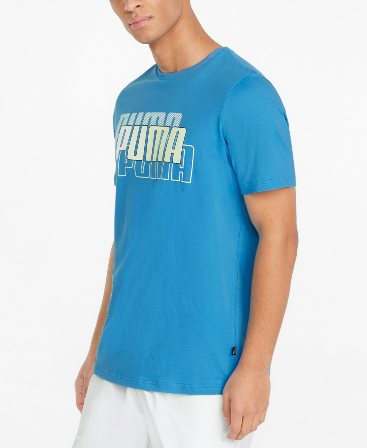 Puma Men's Triple Logo T-Shirt Blue Size Small