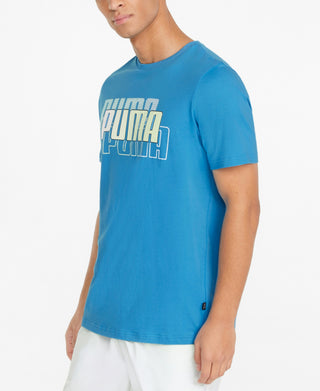 Puma Men's Triple Logo T-Shirt Blue Size XX-Large