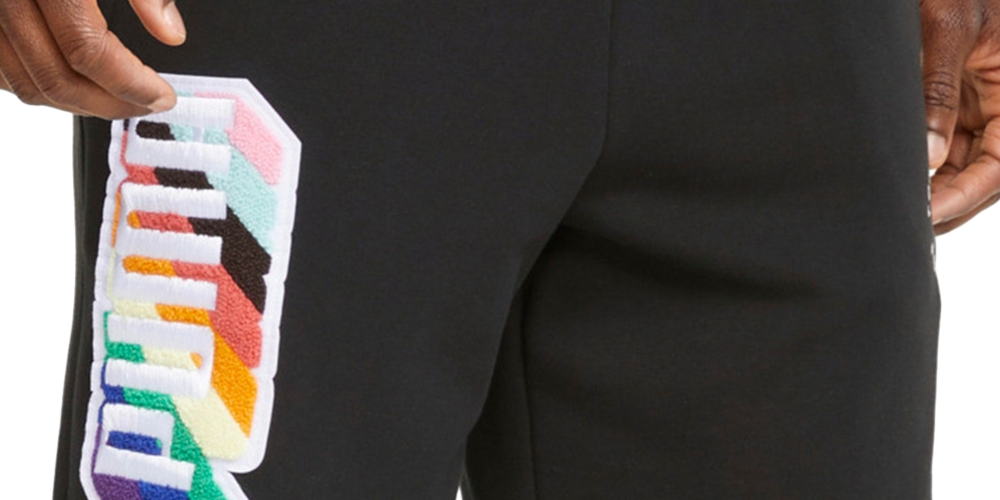 Puma Men's Pride Regular Fit 8 French Terry Shorts Black Size Large