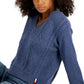 Tommy Jeans Women's Cable Knit Sweater Blue Size X-Large