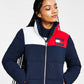 Tommy Jeans Women's Colorblocked Puffer Jacket Blue Size X-Large