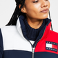 Tommy Jeans Women's Colorblocked Puffer Jacket Blue Size Large