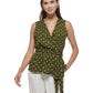 Tommy Hilfiger Women's Sleeveless V Neck Blouse Green Size X Large