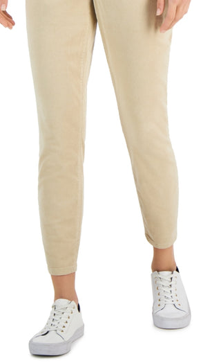 Tommy Hilfiger Women's Corduroy Skinny Ankle Pants Brown Size 2