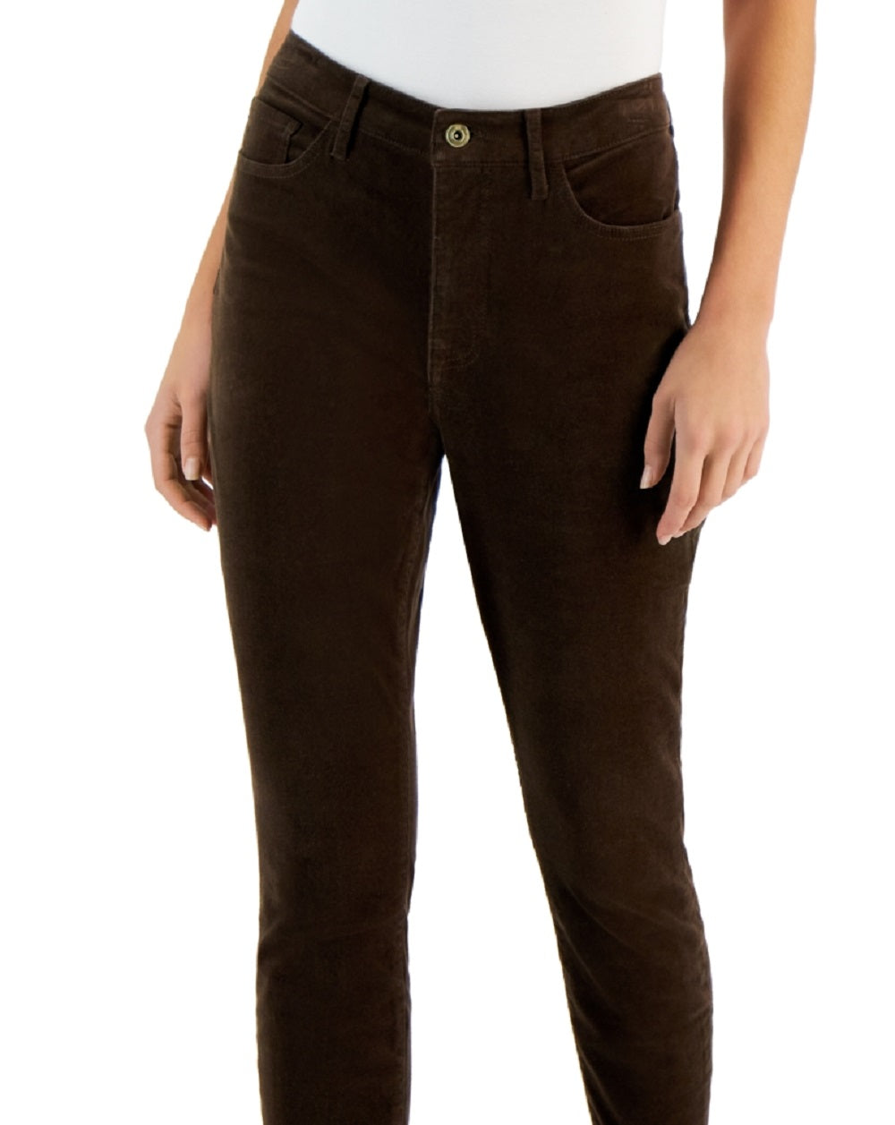 Tommy Hilfiger Women's Corduroy Skinny Ankle Pants Brown Size 14