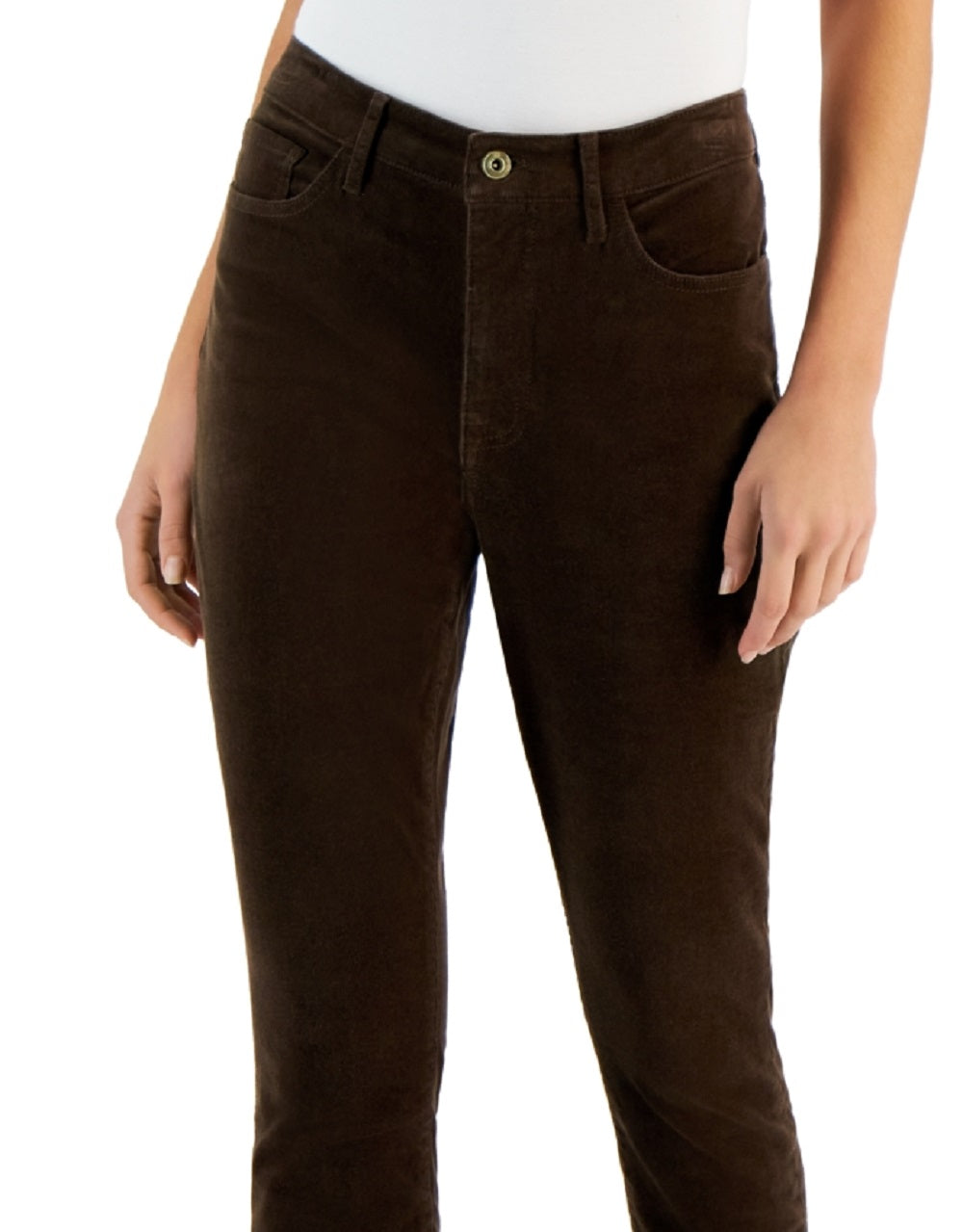 Tommy Hilfiger Women's Corduroy Skinny Ankle Pants Brown Size 4