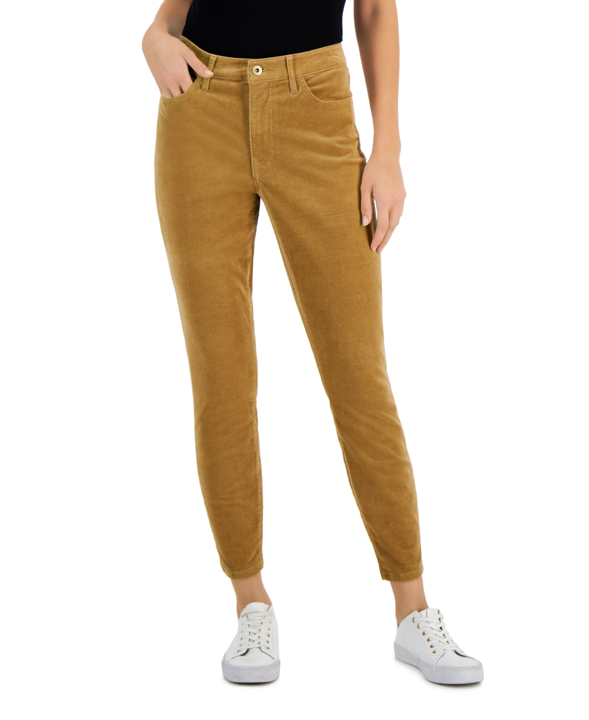 Tommy Hilfiger Women's Corduroy Skinny Ankle Pants Brown Size 12