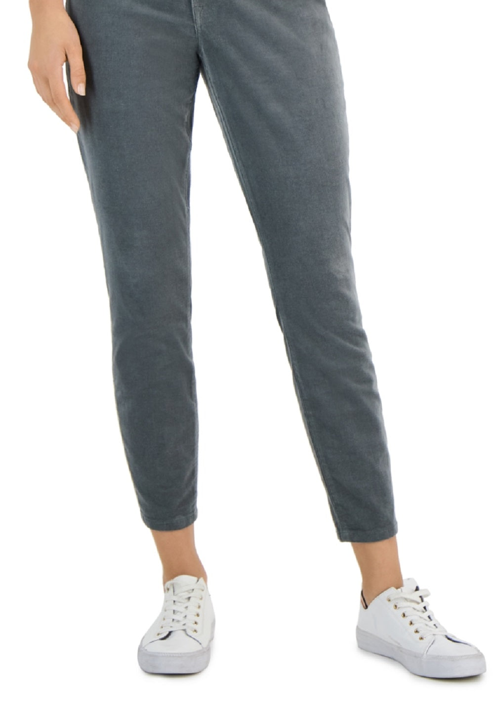 Tommy Hilfiger Women's Corduroy Skinny Ankle Pants Gray Size 12