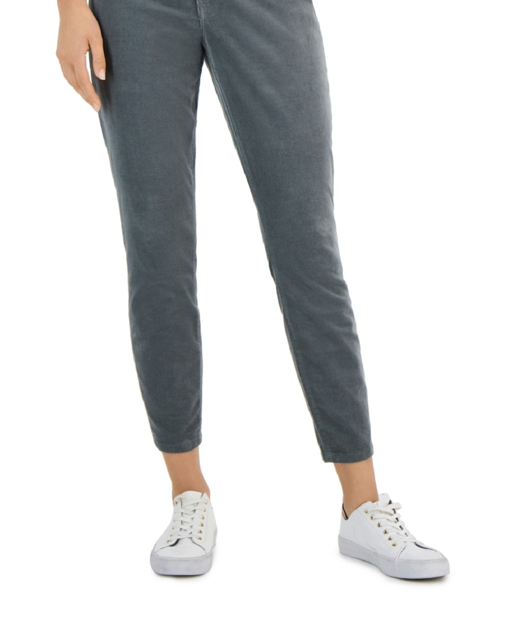 Tommy Hilfiger Women's Corduroy Skinny Ankle Pants Gray Size 4