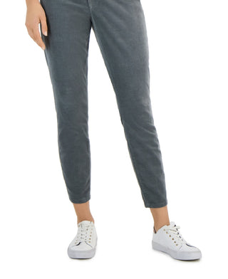 Tommy Hilfiger Women's Corduroy Skinny Ankle Pants Gray Size 4