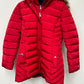 Tommy Hilfiger Women's Faux Fur Trim Hooded Puffer Coat Red Size Small