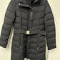 Tommy Hilfiger Women's Belted Faux Fur Trim Hooded Puffer Coat Black Size Medium