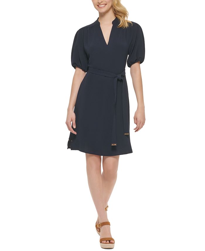 Tommy Hilfiger Women's Balloon Sleeve Dress Blue Size 16