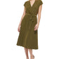 Tommy Hilfiger Women's Faux Wrap Jersey Midi Dress Green Size 16