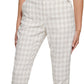 Tommy Hilfiger Women's Plaid Ankle Pants Brown Size 6