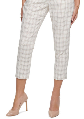 Tommy Hilfiger Women's Plaid Ankle Pants Brown Size 6