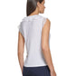 Tommy Hilfiger Women's Mixed Media Ruffle Top White Size Medium