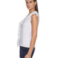 Tommy Hilfiger Women's Mixed Media Ruffle Top White Size Medium