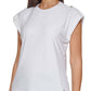 Tommy Hilfiger Women's Cap Sleeve Epaulet Top White Size Small