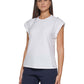 Tommy Hilfiger Women's Cap Sleeve Epaulet Top White Size Small