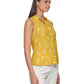 Tommy Hilfiger Women's Floral Print Button FronT-Shirt Yellow Size Large