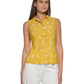 Tommy Hilfiger Women's Floral Print Button FronT-Shirt Yellow