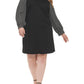 Tommy Hilfiger Women's Blouson Sleeve Collared Shift Dress Black Size 16W