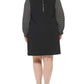 Tommy Hilfiger Women's Blouson Sleeve Collared Shift Dress Black Size 16W