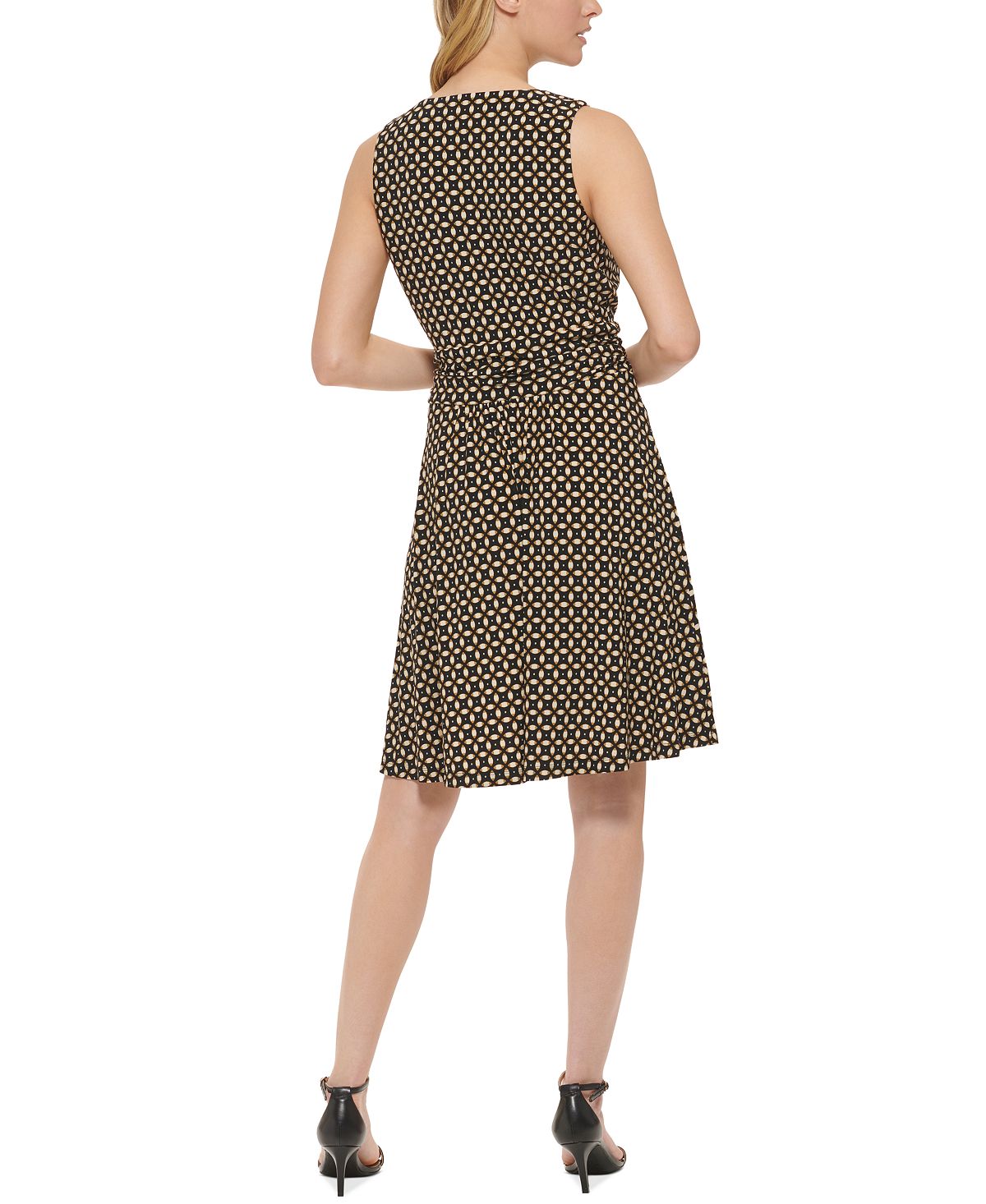 Tommy Hilfiger Women's Geo Print Jersey Dress Black Size 6