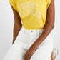 Tommy Hilfiger Women's Sleeveless Logo Muscle T-Shirt Yellow Size X-Large