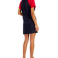 Tommy Hilfiger Women's Colorblocked Metallic Logo Dress Blue Size Large