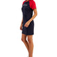 Tommy Hilfiger Women's Colorblocked Metallic Logo Dress Blue Size Large