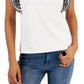 Tommy Hilfiger Women's Cotton Eyelet Flutter Sleeve Top White Size Medium