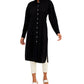 Tommy Hilfiger Women's Cotton Eyelet Tunic Shirt Black Size Medium