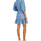 Tommy Hilfiger Women's Chambray Wrap Dress Blue Size Small