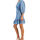 Tommy Hilfiger Women's Chambray Wrap Dress Blue Size Small