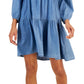 Tommy Hilfiger Women's Tiered Dress Blue Size Medium