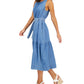 Tommy Hilfiger Women's Sleeveless Tiered Dress Blue Size Large