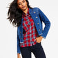 Tommy Hilfiger Women's Frayed Edge Denim Jacket Blue Size X Large