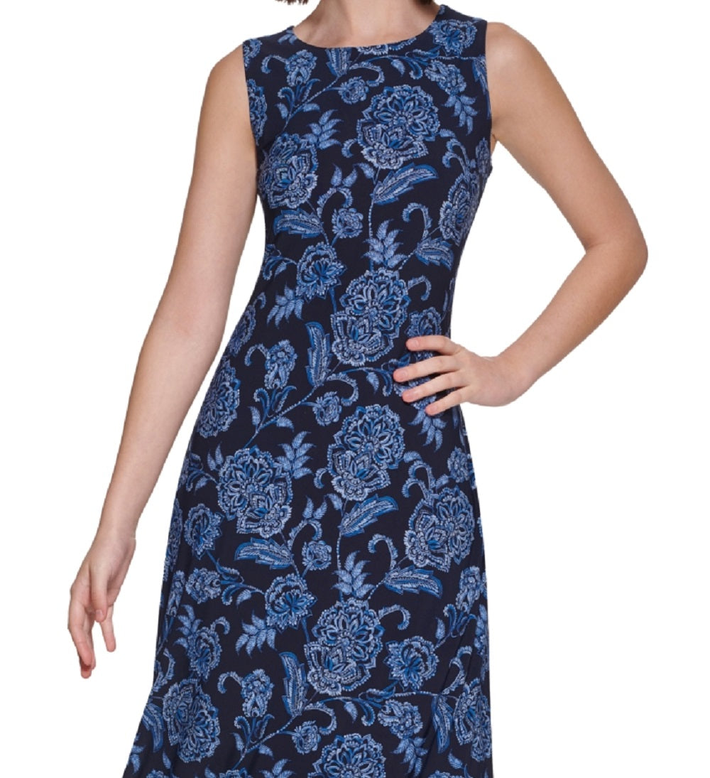 Tommy Hilfiger Women's Zeghora Floral Midi Dress Blue Size 14