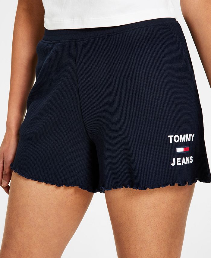 Tommy Jeans Women's Waffle Knit Shorts Blue Size Medium