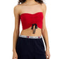 Tommy Jeans Women's Ruched Bandeau Top Red Size Small