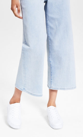 Tommy Jeans Women's High Rise Cropped Wide Leg Jeans Blue