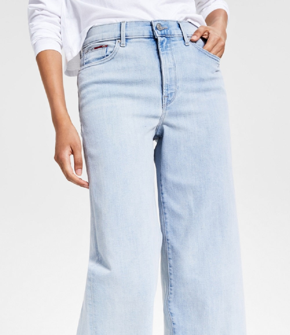 Tommy Jeans Women's High Rise Cropped Wide Leg Jeans Blue Size 26