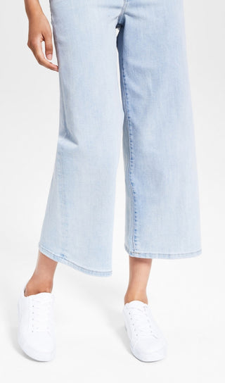 Tommy Jeans Women's High Rise Cropped Wide Leg Jeans Blue Size 26