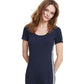 Tommy Jeans Women's Square Neck Ribbed Dress Blue Size Large