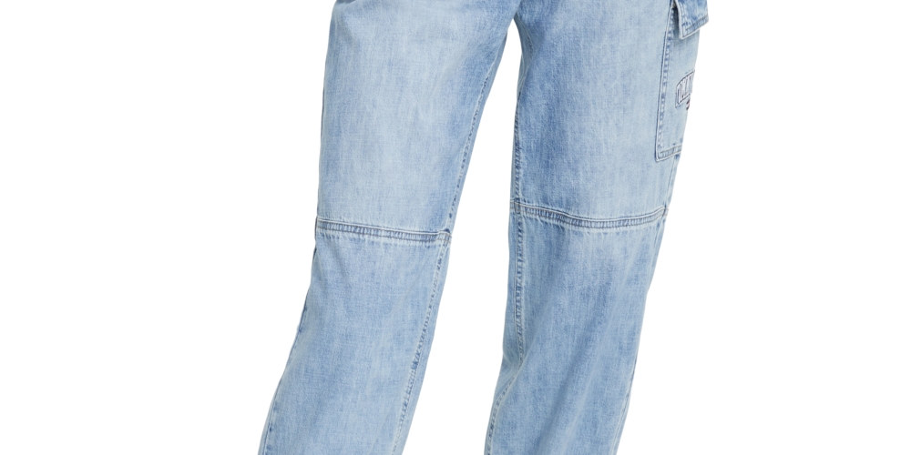 Tommy Jeans Women's Cotton Denim Cargo Joggers Blue Size 29